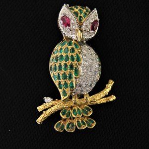 Ladies Gems & Diamond Dress Brooch
